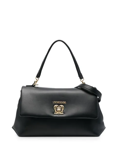 Love Moschino logo-plaque shoulder bag Black JC4394PP0FKO0
