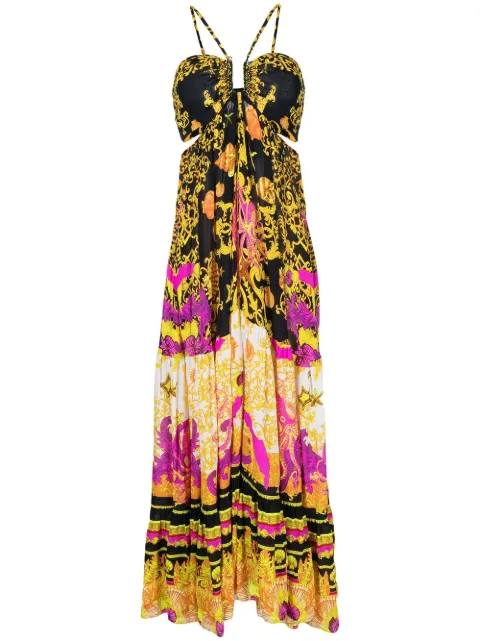 Camilla printed gathered cut-out dress Multicolour 00016800