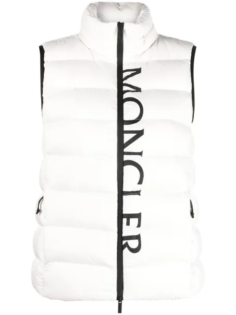 Moncler logo-print padded gilet White H20931A0001253333