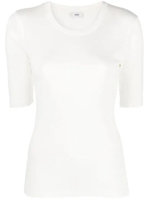 Closed round-neck short-sleeved T-shirt White C9502542022
