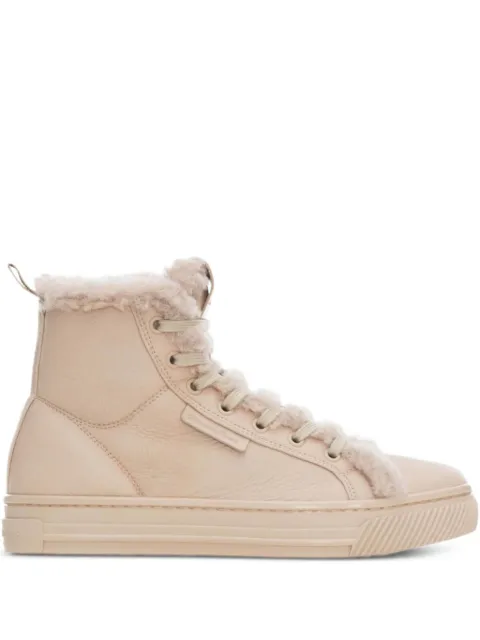 Gianvito Rossi shearling leather lace-up boots Neutrals S73290W1MOUSHL