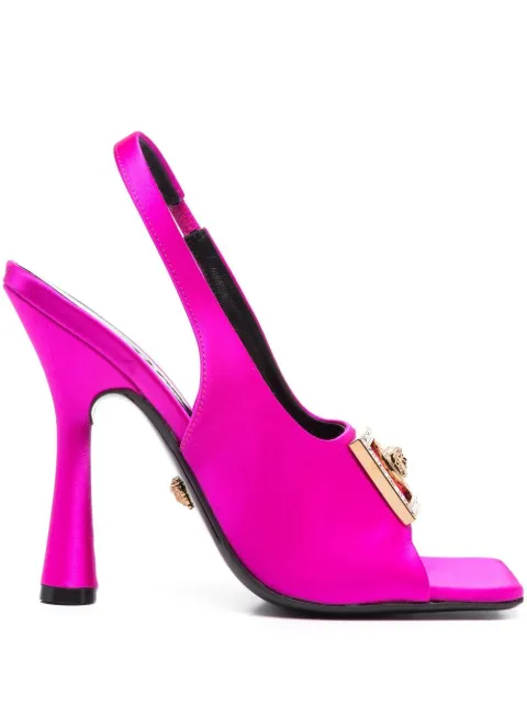 Versace medusa-plaque slingback sandals Pink 10056751A04185