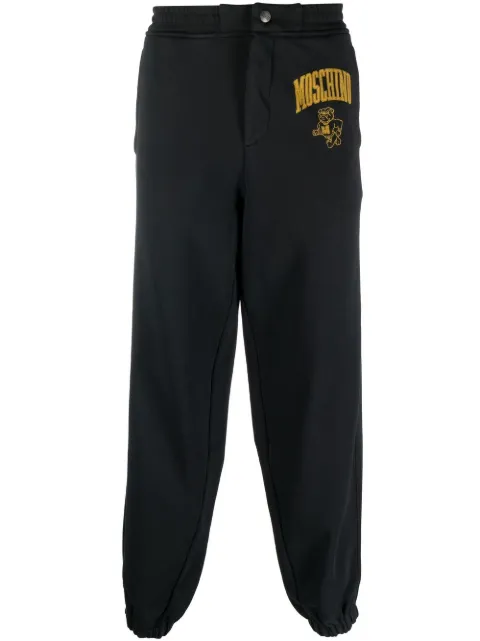 Moschino logo-print cotton sweatpants Black A03207031