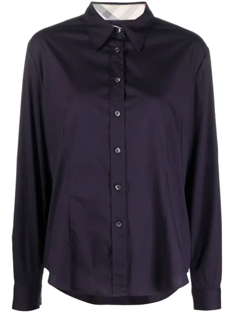 Burberry Pre-Owned 2010 long-sleeved button-up shirt Purple BUR250SD
