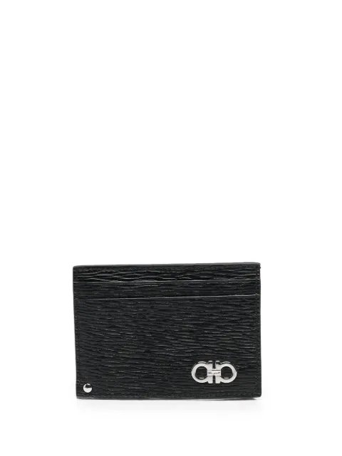 Ferragamo Gancini card holder with pull-out ID window Black 685914