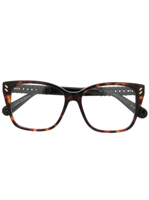 Stella McCartney Eyewear woven-arm square-frame glasses Brown SC50027I