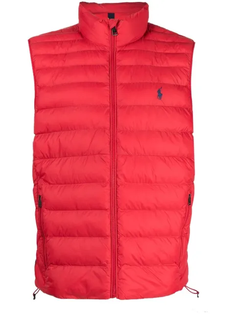 Polo Ralph Lauren embroidered-logo insulated gilet Red 710845941005