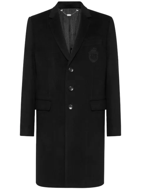 Billionaire embroidered-logo coat Black WABCMRA0414PTE028N