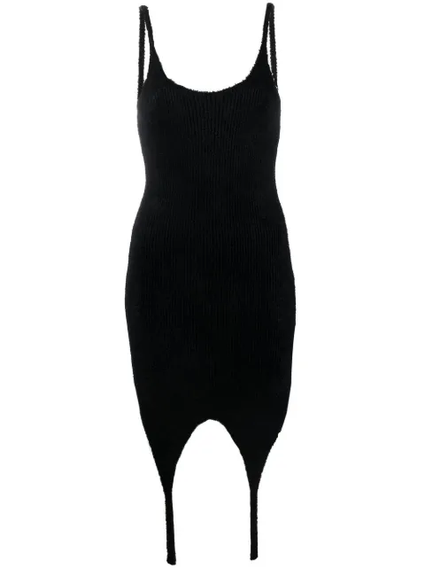Balmain ribbed spaghetti dress Black YF1R2196KC35
