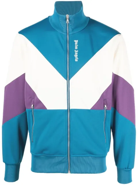 Palm Angels colour-block track jacket Blue PMBD034F22FAB0014703