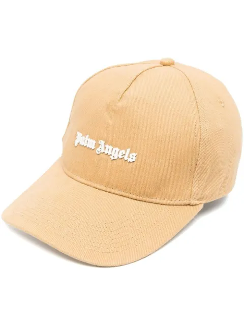 Palm Angels logo-plaque cotton cap Neutrals PMLB052F22FAB0011701