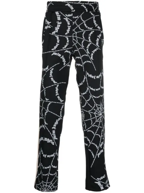 Palm Angels logo-print track pants Black PMCJ001F22FAB0061003