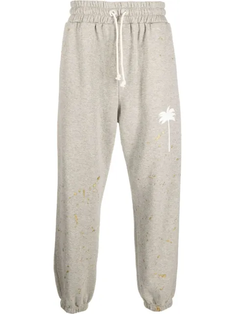 Palm Angels paint splatter track pants Grey PMCH011F22FLE0060501