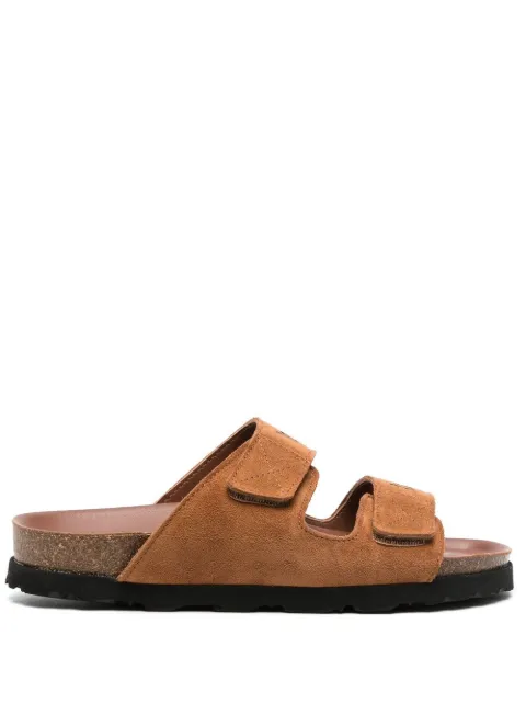 Palm Angels touch-strap flap sandals Brown PWIH010F22LEA0011700