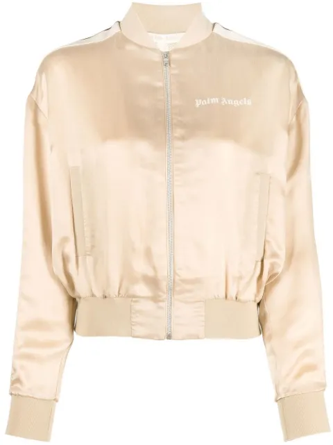 Palm Angels striped bomber jacket Neutrals PWBD037F22FAB0016161