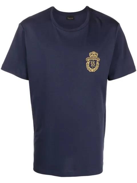 Billionaire crest-motif short-sleeved T-shirt Blue WABCMTK5628PTE003N