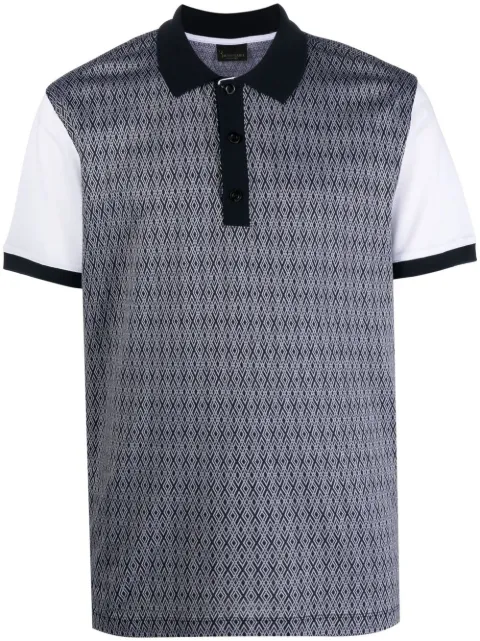 Billionaire two-tone cotton polo shirt Blue WABCMTK5589PTE003N