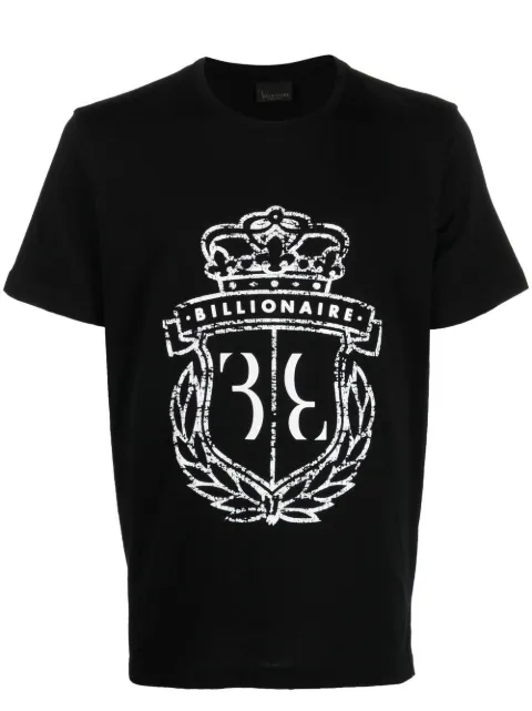 Billionaire logo-print detail T-shirt Black WABCMTK5581PTE003N