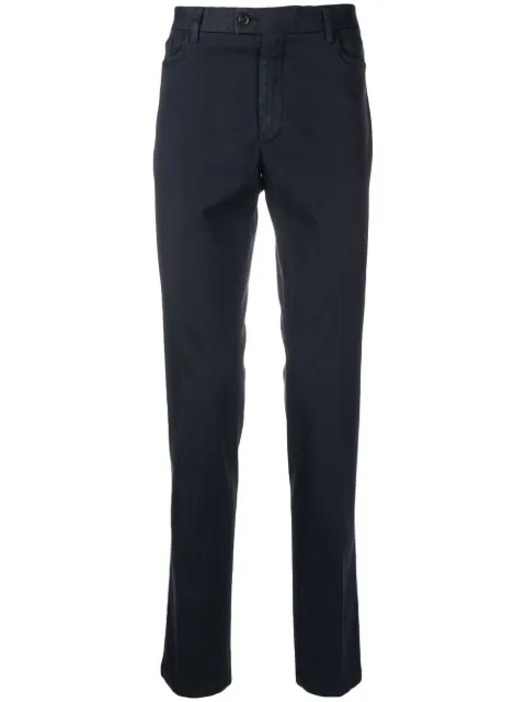 Billionaire classic cotton straight leg trousers Blue WABCMRT1131PTE003N