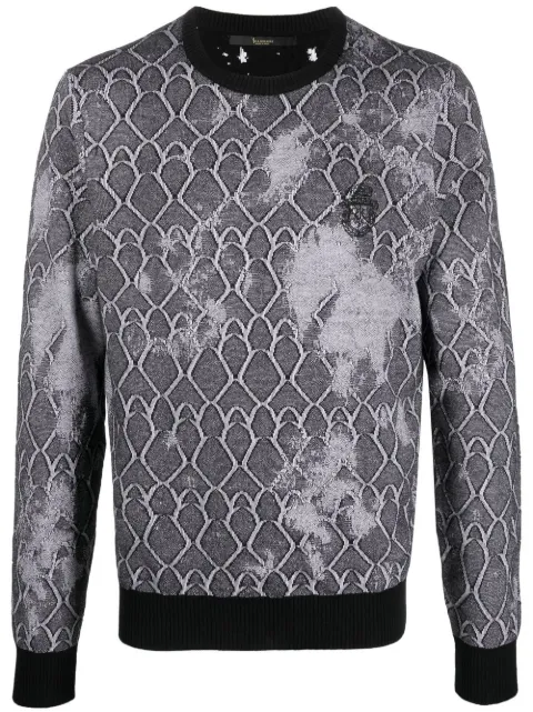 Billionaire distressed knitted jumper Black WABCMRK0010PTE003N