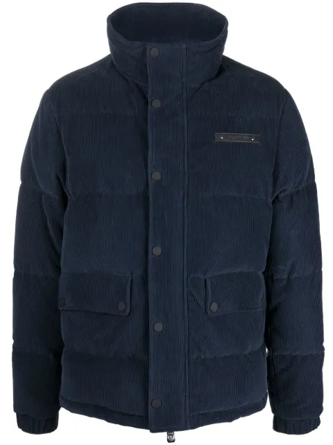 Billionaire logo-patch corduroy padded jacket Blue WABCMRB1991PTE003N