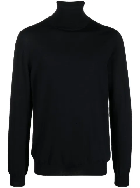 Zanone roll-neck virgin wool blend jumper Black 811938Z0290