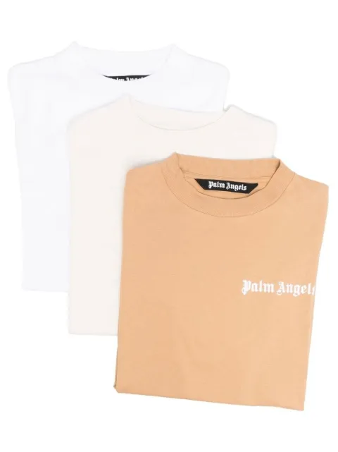 Palm Angels logo-print short-sleeve T-shirt 3-pack White PMAA070F22JER0028484
