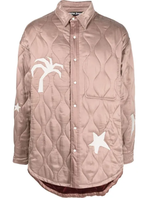 Palm Angels Life Is Palm quilted jacket Neutrals PMGA117F22FAB0016104