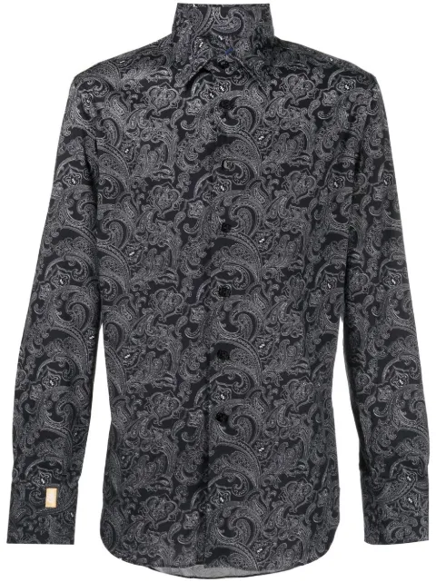 Billionaire paisley-print long-sleeve shirt Black WABCMRP1734PTE003N