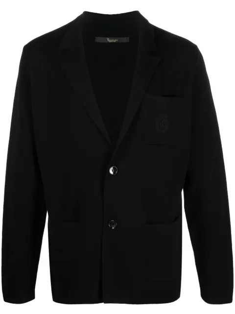 Billionaire single-breasted knitted blazer Black WABCMRF1533PTE003N