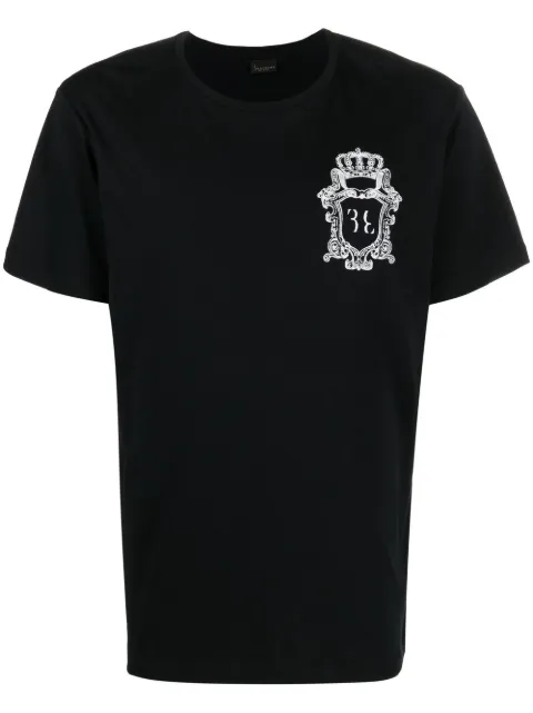Billionaire Crest logo-print T-shirt Black WABCMTK5572PTE003N