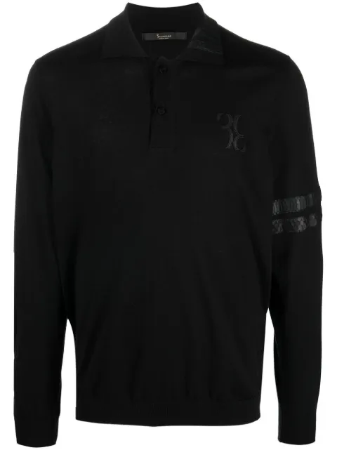 Billionaire logo-patch silk blend jumper Black WABCMKK0204PKN002N
