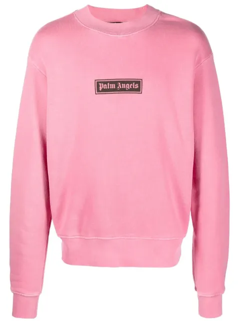 Palm Angels logo-print cotton sweatshirt Pink PMBA062F22FLE0013210