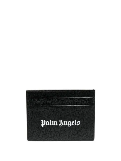 Palm Angels Gothic logo-print cardholder Black PMND008F22LEA0021001
