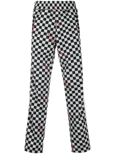 Palm Angels check-pattern track pants Black PMCJ001F22FAB0041025
