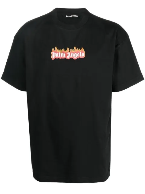 Palm Angels logo-print T-shirt Black PMAA072F22JER0041001