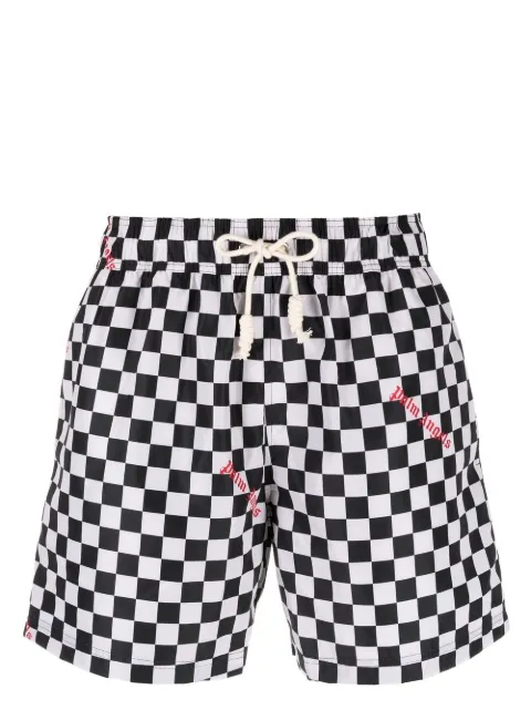 Palm Angels damier-print swim shorts White PMFA011F22FAB0021025