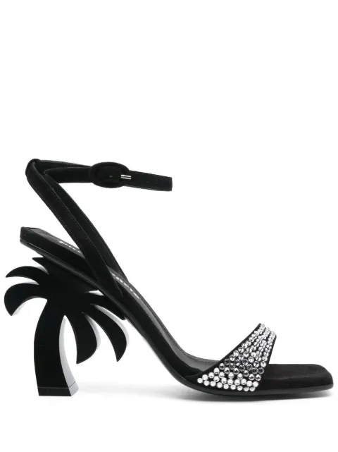Palm Angels Palm Tree-heel sandals Black PWIH004F22LEA0041083