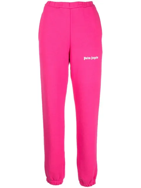 Palm Angels logo-print cotton track pants Pink PWCH009F22FLE0013201
