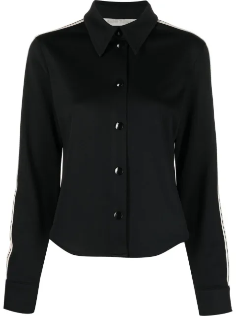 Palm Angels stripe-detail slim shirt Black PWGA089F22FAB0011001