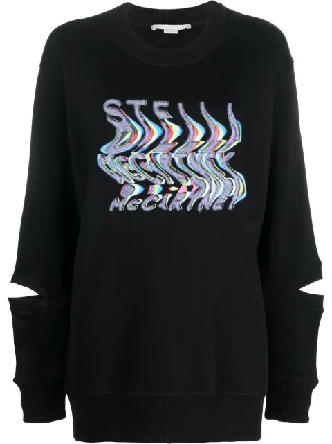Stella McCartney warped-logo oversized sweatshirt Black 6J00413SPW72