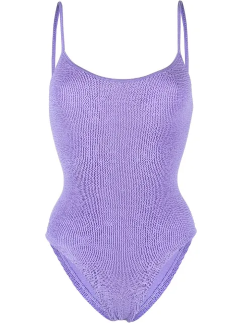 Hunza G Pamela crinkle swimsuit Purple PAMELASWIM