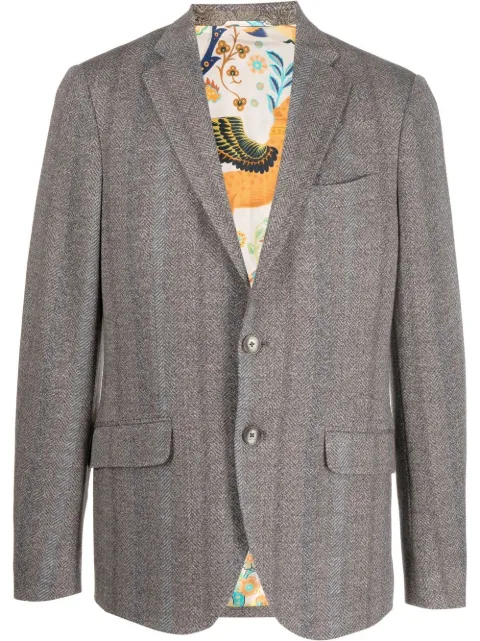 ETRO herringbone tonal striped blazer Neutrals 1187Q0050