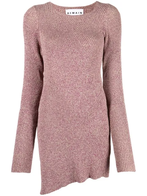 REMAIN mélange-knit asymmetrical jumper Purple RM1757