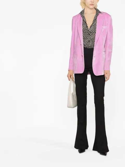 ETRO paisley-print velvet blazer Pink 131400882