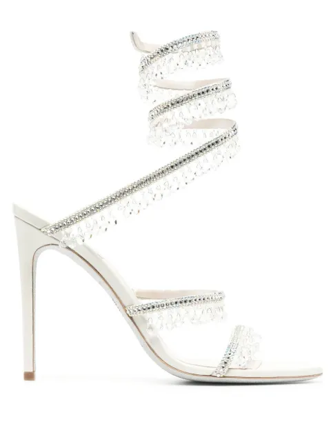 René Caovilla Chandelier 105mm crystal-embellished sandals Neutrals C10182105R001CYTS