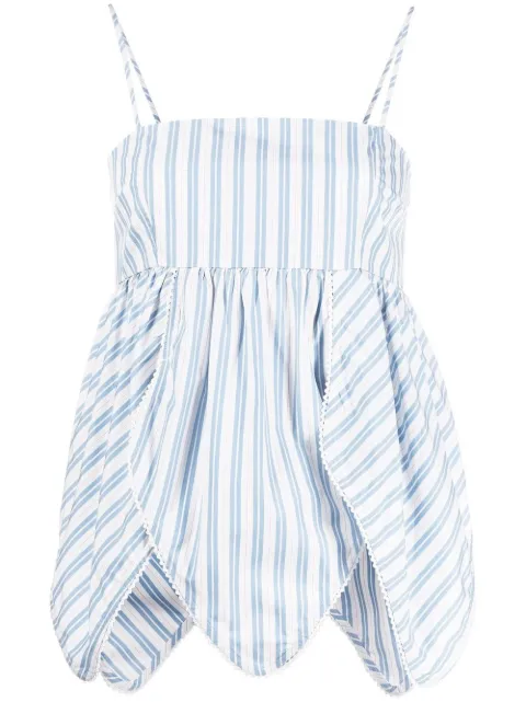 GANNI babydoll tulip top White F7046