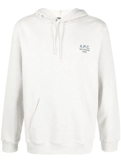 A.P.C. Marvin logo-print pullover hoodie Neutrals COEZDH27733