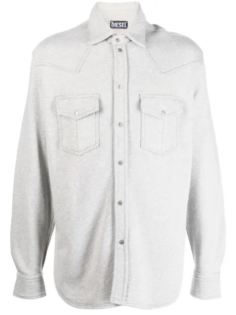 Diesel S-Ocean-E1 cotton shirt jacket Grey A062650DGAG