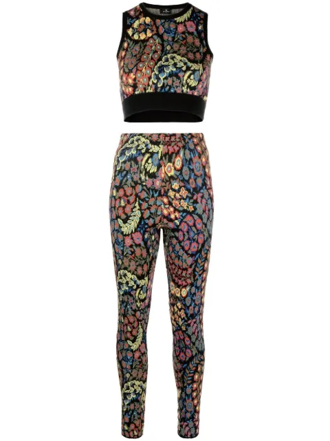 ETRO knitted floral two-piece set Black 137449144